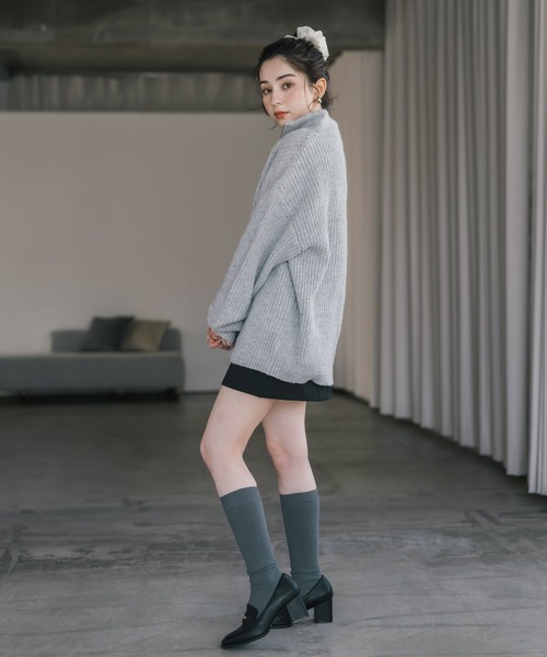 セーター ニット 新色追加 オーバーサイズ畦編みハーフジップニットセーター メンズ レディース | Rocky Monroe | 37