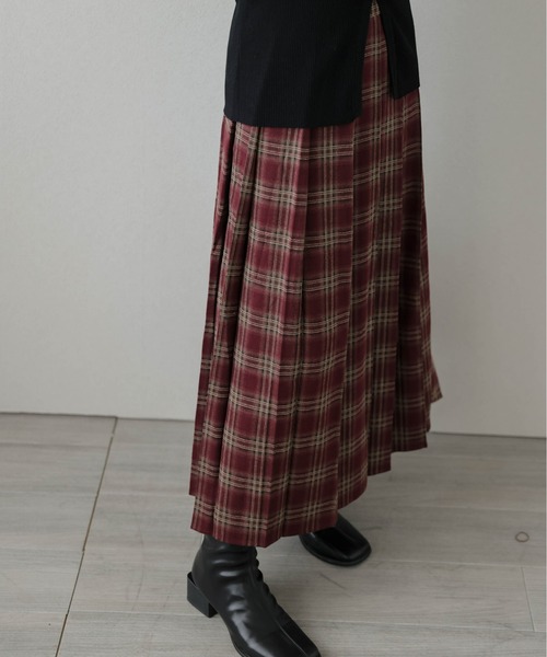 ロング スカート チェックプリーツスカート : ZOZOTOWN Yahoo!店