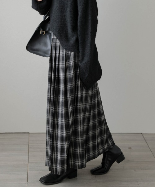 PLEATS PLEASE チェック柄 プリーツスカート PLEATS PLEASEイッセイミヤケ チェック総柄 波プリーツ スカート