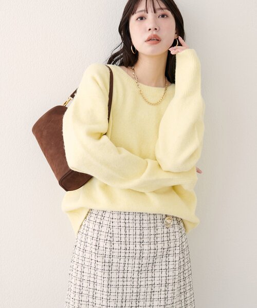 natural couture ニット セーター 「WEB限定」クルーネックニットプル