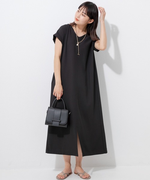 「LAVEANGE」 半袖ワンピース M ブルー レディース_画像2