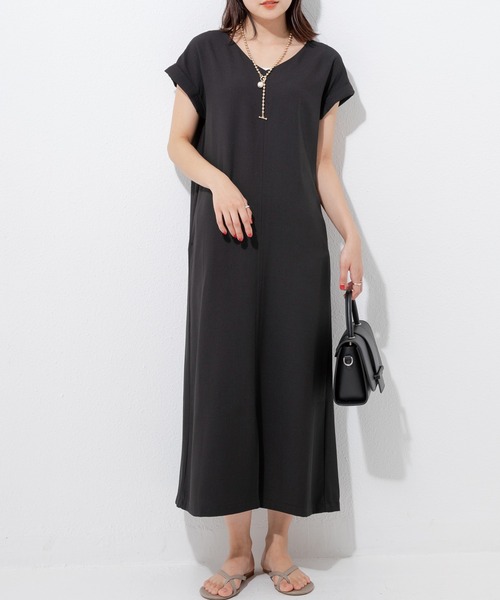 「LAVEANGE」 半袖ワンピース M ブルー レディース_画像3