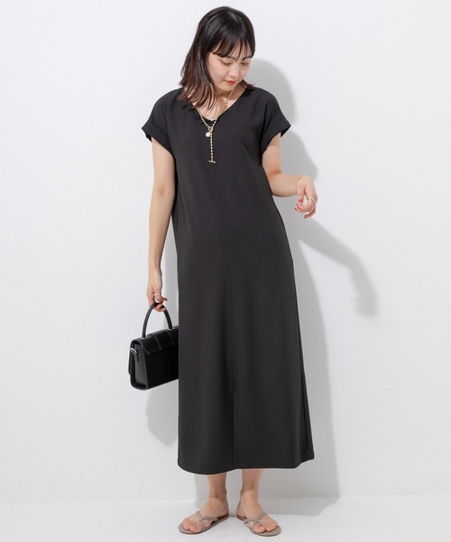 「LAVEANGE」 半袖ワンピース M ブルー レディース_画像4