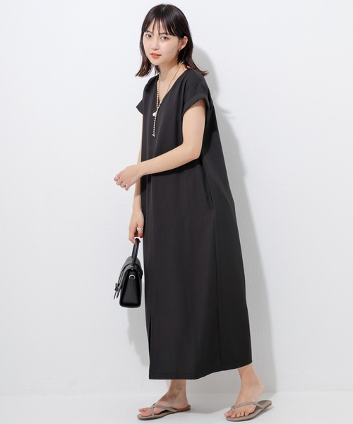 「LAVEANGE」 半袖ワンピース M ブルー レディース_画像7