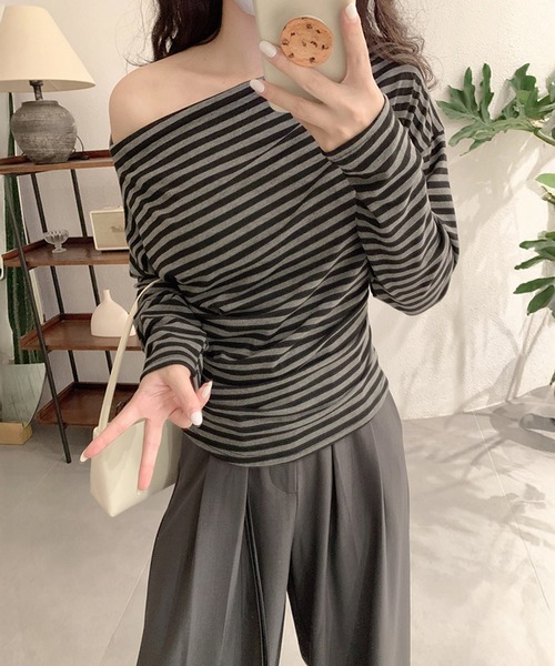 tシャツ ワンショルサイドタックカットソー レディース : ZOZOTOWN