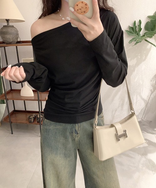 tシャツ ワンショルサイドタックカットソー レディース : ZOZOTOWN