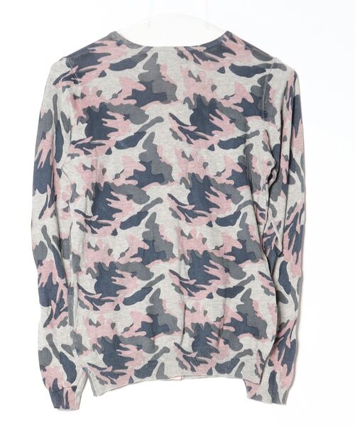 「sabena」 花柄ニットカーディガン - グレー レディース_画像2