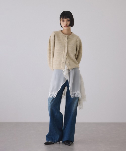 ADAM ET ROPE'（アダムエロペ） カーディガン MIXヤーンカーディガン