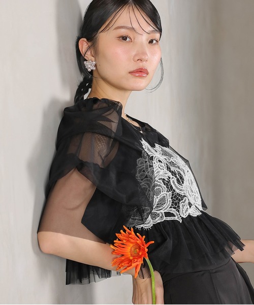Kana パンツドレス レースチュール ボリューム袖 パンツドレス 3点