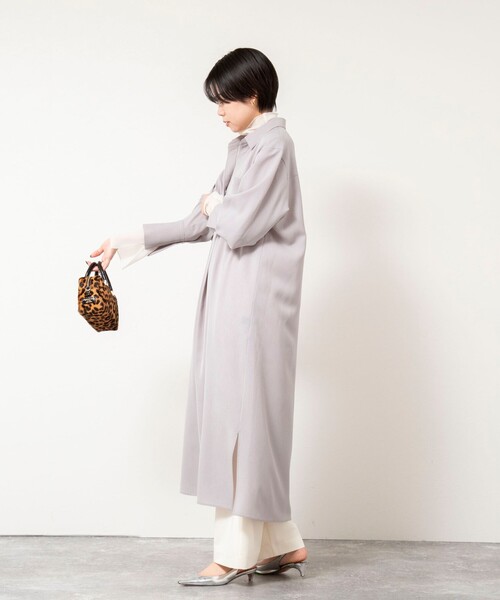 メゾンドソイル　アイボリー　レース付き ロングシャツワンピース NOLLEY'S Sophi（ノーリーズソフィー） ワンピース ウォッシャブル