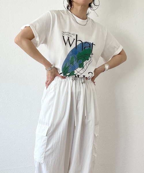 「wee9s」 半袖Tシャツ FREE ホワイト レディース_画像6