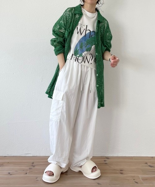 「wee9s」 半袖Tシャツ FREE ホワイト レディース_画像9