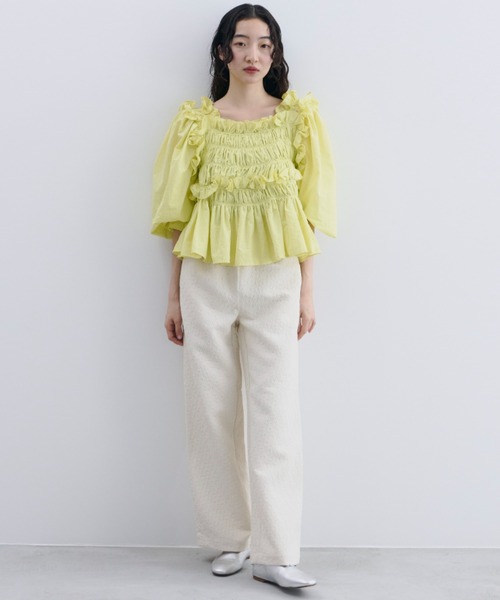 「PERNA」 イージーパンツ FREE ホワイト レディース_画像2