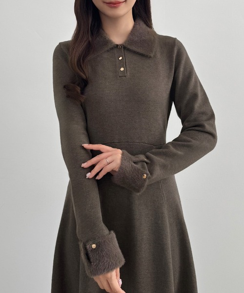 「CENEA」 ニットワンピース MEDIUM ブラック レディース_画像6