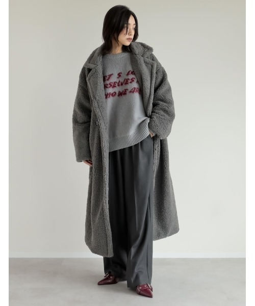 「Re:EDIT」 チェスターコート LARGE ベージュ レディース_画像2