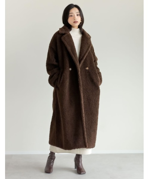 「Re:EDIT」 チェスターコート LARGE ベージュ レディース_画像3