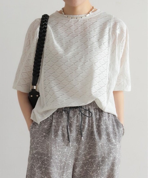 NOMBRE IMPAIR（ノンブルアンペール） tシャツ 半袖 ダイヤレース切替