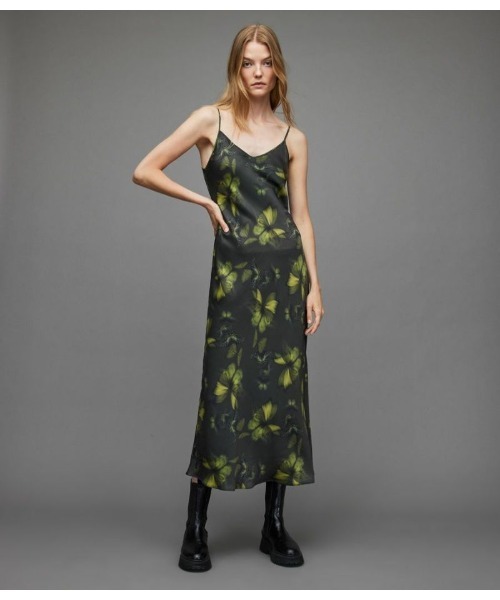 「ALLSAINTS」 キャミソールワンピース 8 グリーン レディース_画像5