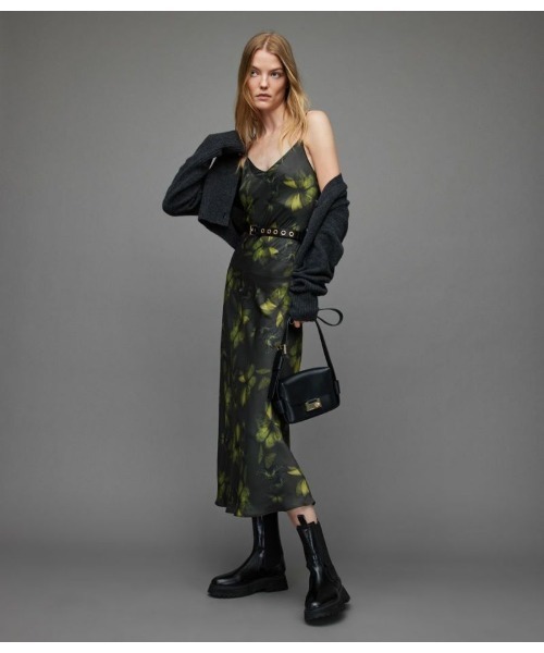 「ALLSAINTS」 キャミソールワンピース 8 グリーン レディース_画像6