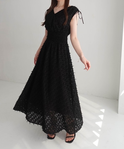 ワンピース 「INGNI　SOELA」ジャガードフリンジワンピース／WEB限定の画像
