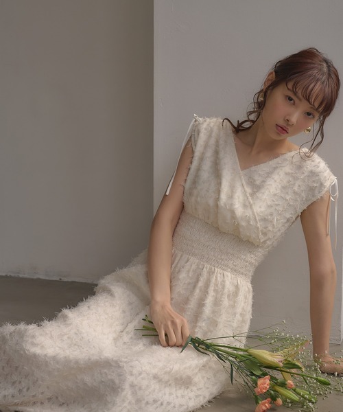 ワンピース 「INGNI　SOELA」ジャガードフリンジワンピース／WEB限定の画像