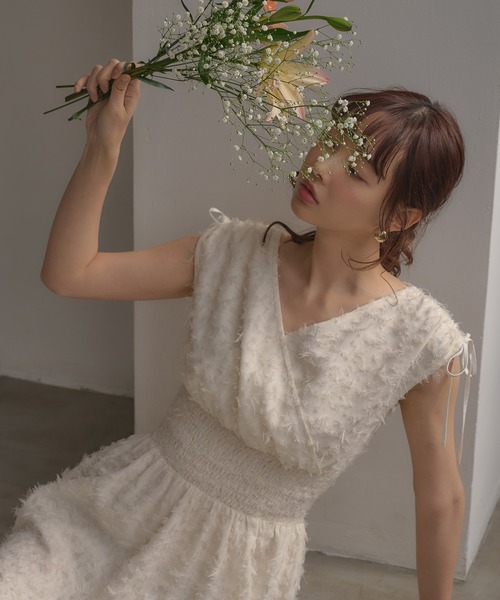 ワンピース 「INGNI　SOELA」ジャガードフリンジワンピース／WEB限定の画像