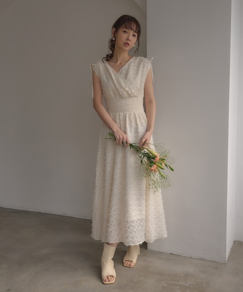 ワンピース 「INGNI　SOELA」ジャガードフリンジワンピース／WEB限定の画像