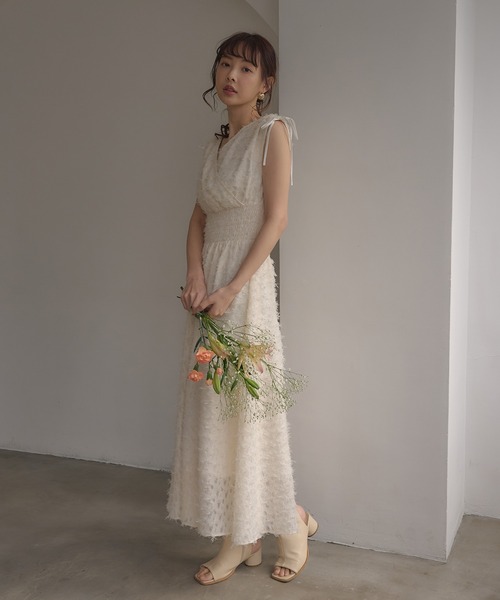 ワンピース 「INGNI　SOELA」ジャガードフリンジワンピース／WEB限定の画像
