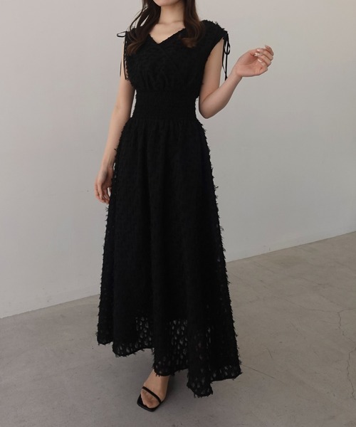 ワンピース 「INGNI　SOELA」ジャガードフリンジワンピース／WEB限定の画像