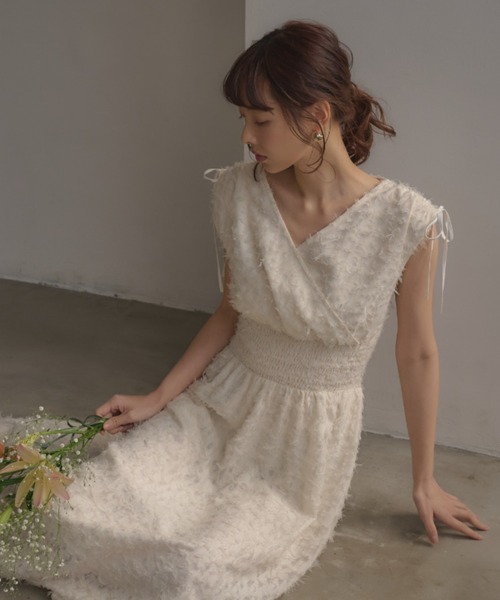 ワンピース 「INGNI　SOELA」ジャガードフリンジワンピース／WEB限定の画像