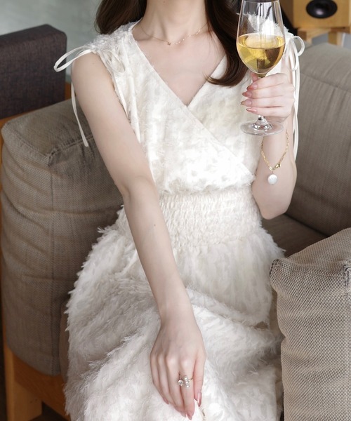 ワンピース 「INGNI　SOELA」ジャガードフリンジワンピース／WEB限定の画像