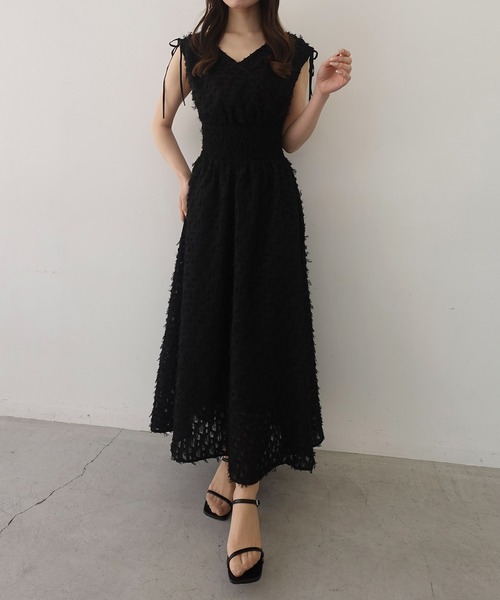 ワンピース 「INGNI　SOELA」ジャガードフリンジワンピース／WEB限定の画像