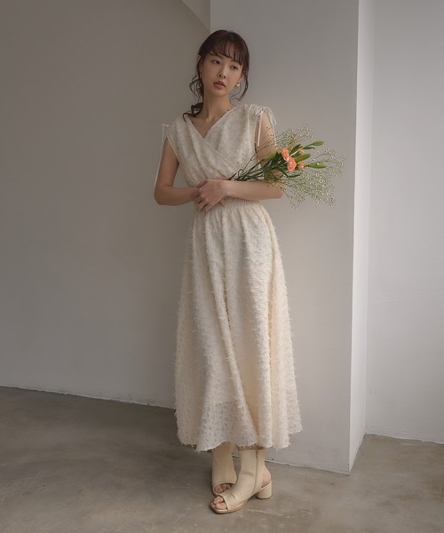 ワンピース 「INGNI　SOELA」ジャガードフリンジワンピース／WEB限定の画像