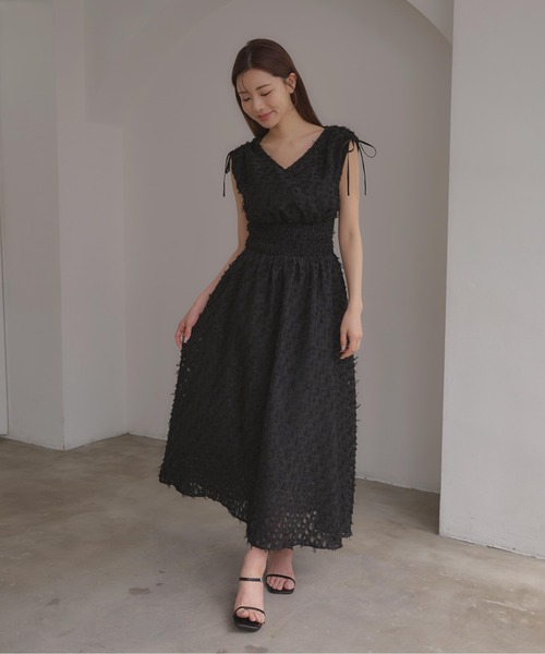 ワンピース 「INGNI　SOELA」ジャガードフリンジワンピース／WEB限定の画像