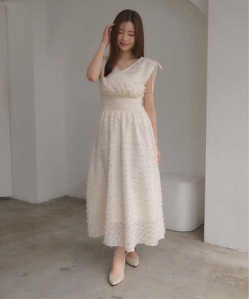 ワンピース 「INGNI　SOELA」ジャガードフリンジワンピース／WEB限定の画像