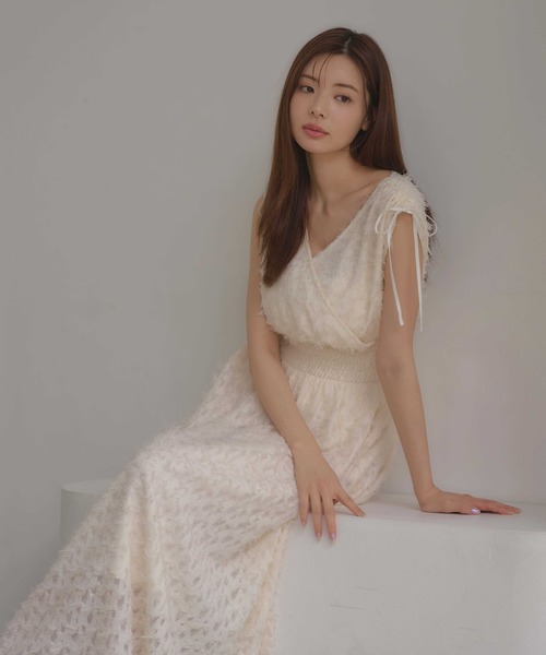ワンピース 「INGNI　SOELA」ジャガードフリンジワンピース／WEB限定の画像