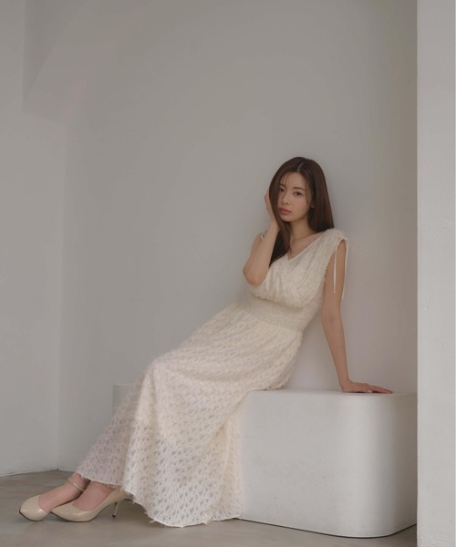 ワンピース 「INGNI　SOELA」ジャガードフリンジワンピース／WEB限定の画像