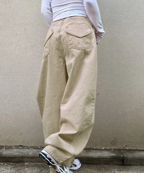 core core ワイドパンツ ジーンズ デニム デニムパンツ ハートバック