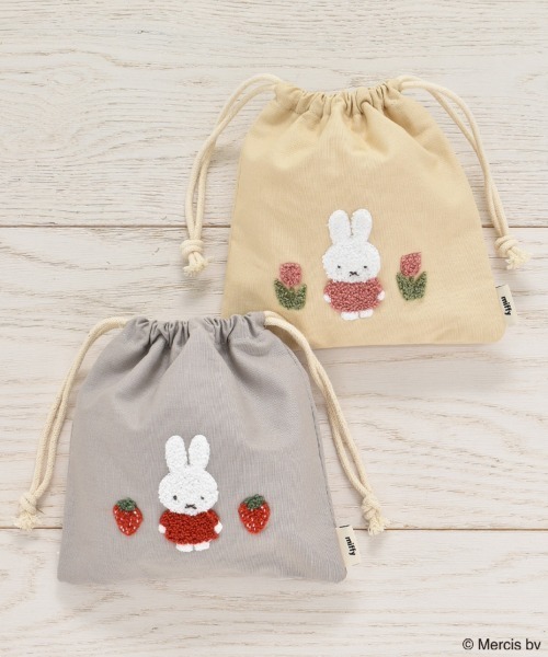 Miffy（ミッフィー） ポーチ miffyスプリングサガラ刺繍巾着