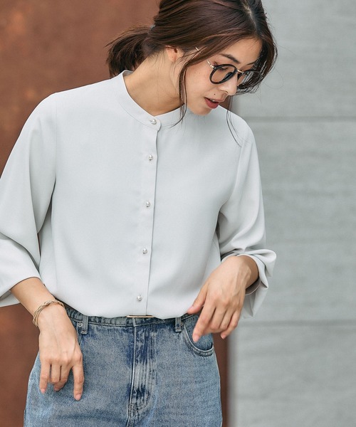 「GLOBAL WORK」 長袖ブラウス LARGE ホワイト レディース_画像3