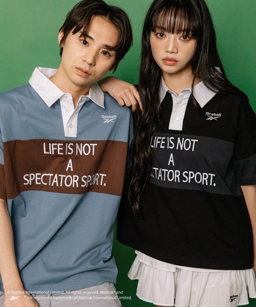 ALAND ブラウス シャツ 半袖 「ALAND別注」Reebok／ラガーシャツ