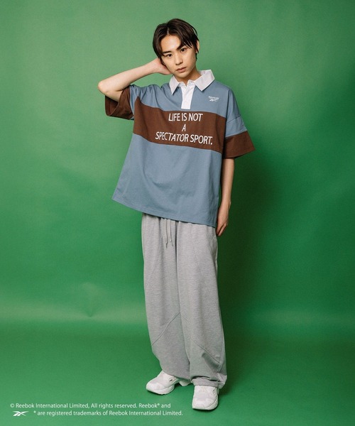 ALAND ブラウス シャツ 半袖 「ALAND別注」Reebok／ラガーシャツ