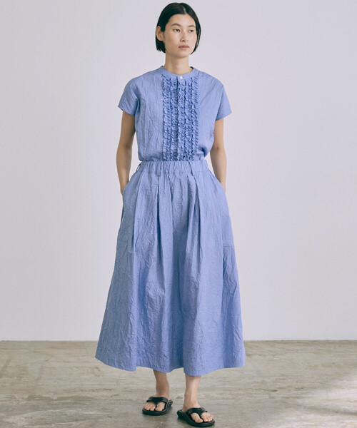 ブラウス シャツ nicholson ＆ nicholson | フレンチスリーブ フリルシャツ WOMEN レディースの画像