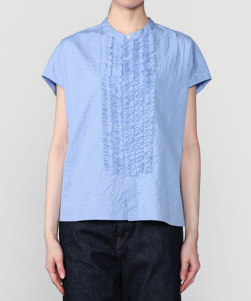ブラウス シャツ nicholson ＆ nicholson | フレンチスリーブ フリルシャツ WOMEN レディースの画像