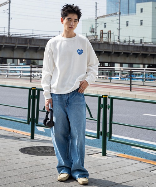 「WEGO」 スウェットカットソー LARGE ブラック メンズ_画像2