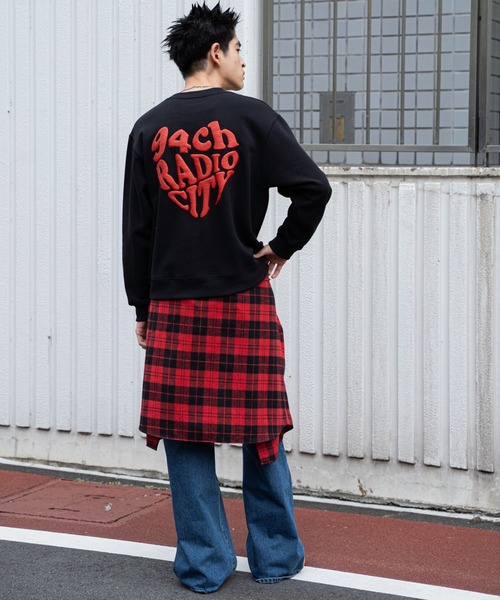 「WEGO」 スウェットカットソー LARGE ブラック メンズ_画像4