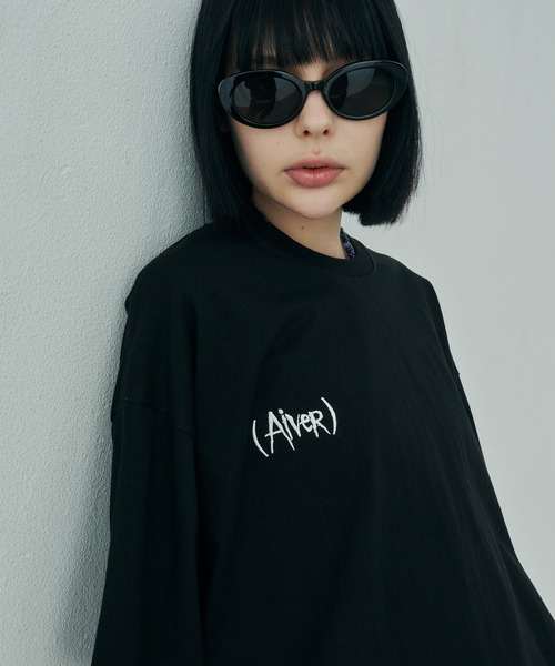 「AIVER」 半袖Tシャツ MEDIUM ブラック メンズ_画像8