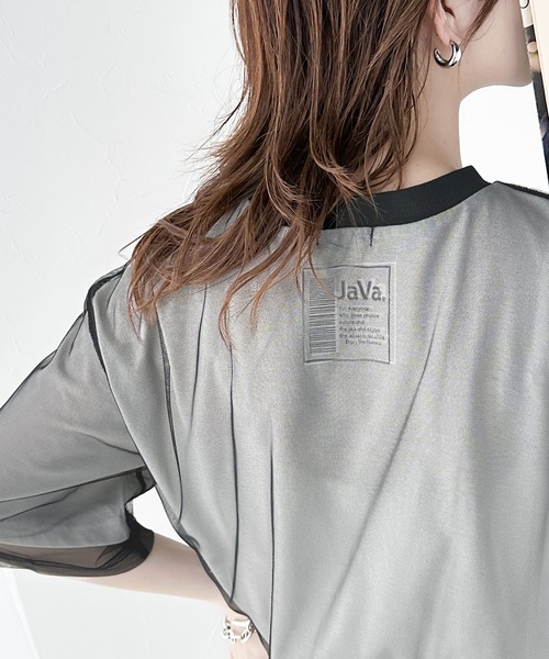 「Java」 半袖カットソー X-LARGE グレー レディース_画像10