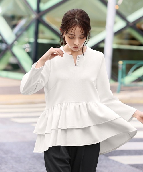 「Flolia」 セットアップ M ホワイト×ブラック レディース_画像5