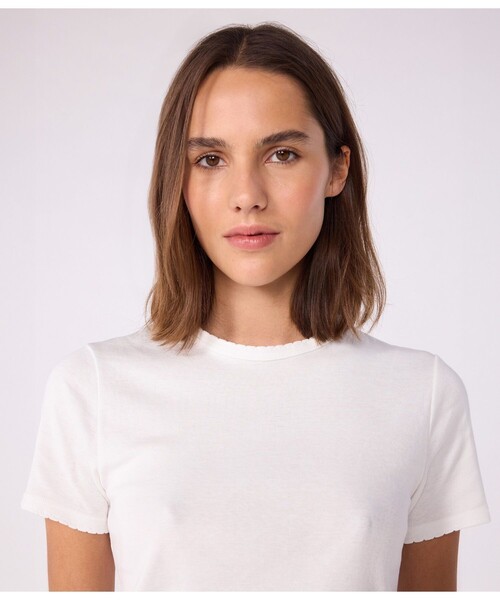 「PETIT BATEAU」 半袖Tシャツ SMALL ホワイト レディース_画像4